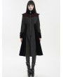 Devil Fashion Black Vintage Gothic Jacquard Velvet Long Coat for Women