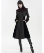 Devil Fashion Black Vintage Gothic Jacquard Velvet Long Coat for Women