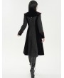 Devil Fashion Black Vintage Gothic Jacquard Velvet Long Coat for Women