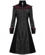 Devil Fashion Black Vintage Gothic Jacquard Velvet Long Coat for Women