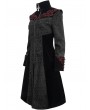 Devil Fashion Black Vintage Gothic Jacquard Velvet Long Coat for Women