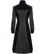 Devil Fashion Black Vintage Gothic Jacquard Velvet Long Coat for Women