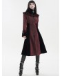 Devil Fashion Red Vintage Gothic Jacquard Velvet Long Coat for Women