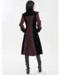 Devil Fashion Red Vintage Gothic Jacquard Velvet Long Coat for Women