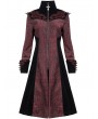 Devil Fashion Red Vintage Gothic Jacquard Velvet Long Coat for Women