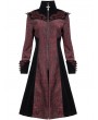 Devil Fashion Red Vintage Gothic Jacquard Velvet Long Coat for Women