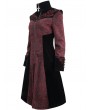 Devil Fashion Red Vintage Gothic Jacquard Velvet Long Coat for Women