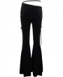 Devil Fashion Black Gothic Vintage Sexy Velvet Lace Flared Trousers for Women