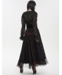 Devil Fashion Black Gothic Sexy V-Neck Long Sleeve Ruffle Shirt for Women