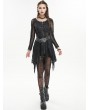 Devil Fashion Black Gothic Punk Street Net Splicing Irregular Short Dress