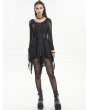 Devil Fashion Black Gothic Punk Street Net Splicing Irregular Short Dress