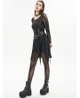 Devil Fashion Black Gothic Punk Street Net Splicing Irregular Short Dress