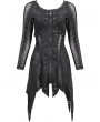 Devil Fashion Black Gothic Punk Street Net Splicing Irregular Short Dress