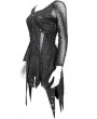 Devil Fashion Black Gothic Punk Street Net Splicing Irregular Short Dress