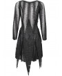 Devil Fashion Black Gothic Punk Street Net Splicing Irregular Short Dress