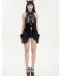 Devil Fashion Black Gothic Floral Lace Velvet One-Piece Sexy Lingerie Dress