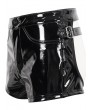 Devil Fashion Black Gothic Hollow Out Patent Leather Button Hot Pants