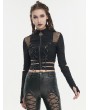 Devil Fashion Black Gothic Punk Street Wear Bandage Crop Top for Women