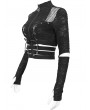 Devil Fashion Black Gothic Punk Street Wear Bandage Crop Top for Women