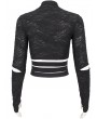 Devil Fashion Black Gothic Punk Street Wear Bandage Crop Top for Women