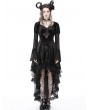 Dark in Love Black Gothic Spider Queen High-Low Velvet Party Dress