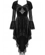 Dark in Love Black Gothic Spider Queen High-Low Velvet Party Dress
