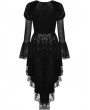 Dark in Love Black Gothic Spider Queen High-Low Velvet Party Dress