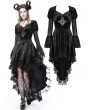 Dark in Love Black Gothic Spider Queen High-Low Velvet Party Dress