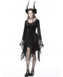 Dark in Love Black Gothic Dark Long Bell Sleeves Irregular Velvet Dress