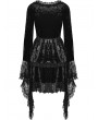 Dark in Love Black Gothic Dark Long Bell Sleeves Irregular Velvet Dress