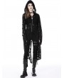 Dark in Love Black Gothic Decadent Ripped Zip Long Jacket for Women