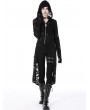 Dark in Love Black Gothic Decadent Ripped Zip Long Jacket for Women