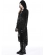 Dark in Love Black Gothic Decadent Ripped Zip Long Jacket for Women