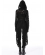 Dark in Love Black Gothic Decadent Ripped Zip Long Jacket for Women