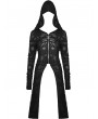 Dark in Love Black Gothic Decadent Ripped Zip Long Jacket for Women