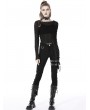 Dark in Love Black Gothic Sexy Mesh Daily Wear Long Sleeve Top for Women