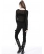 Dark in Love Black Gothic Sexy Mesh Daily Wear Long Sleeve Top for Women