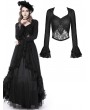 Dark in Love Black Romantic Gothic Lace Sexy Long Sleeve Top for Women