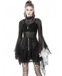 Dark in Love Black Gothic Spider Mesh Exaggerated Sleeves Top for Women