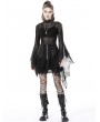 Dark in Love Black Gothic Spider Mesh Exaggerated Sleeves Top for Women