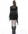 Dark in Love Black Gothic Spider Mesh Exaggerated Sleeves Top for Women