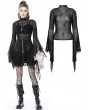 Dark in Love Black Gothic Spider Mesh Exaggerated Sleeves Top for Women