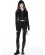 Dark in Love Black Gothic Punk Decadent Long Sleeve Hooded Top for Women