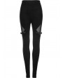 Punk Rave Black Gothic Punk Splicing Mesh Long Leggings for Women