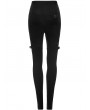 Punk Rave Black Gothic Punk Splicing Mesh Long Leggings for Women