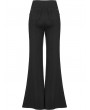 Punk Rave Black Gothic Daily Wear Spliced Faux Leather Long Flared Pants for Women