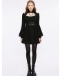 Punk Rave Black Gothic Punk Street Fashion Long Sleeve Short Dress