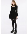 Punk Rave Black Gothic Punk Street Fashion Long Sleeve Short Dress