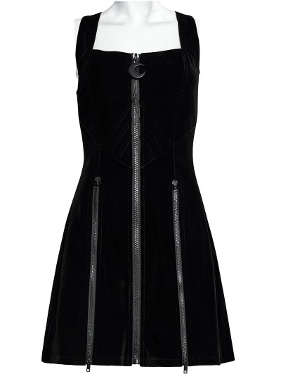 Punk Rave Black Gothic Velvet Daily Wear Front Zippered Punk Rave Black Gothic Velvet Daily Wear Front Zippered