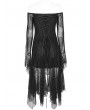 Punk Rave Black Gothic Off-the-Shoulder Asymmetrical Gauze Long Dress